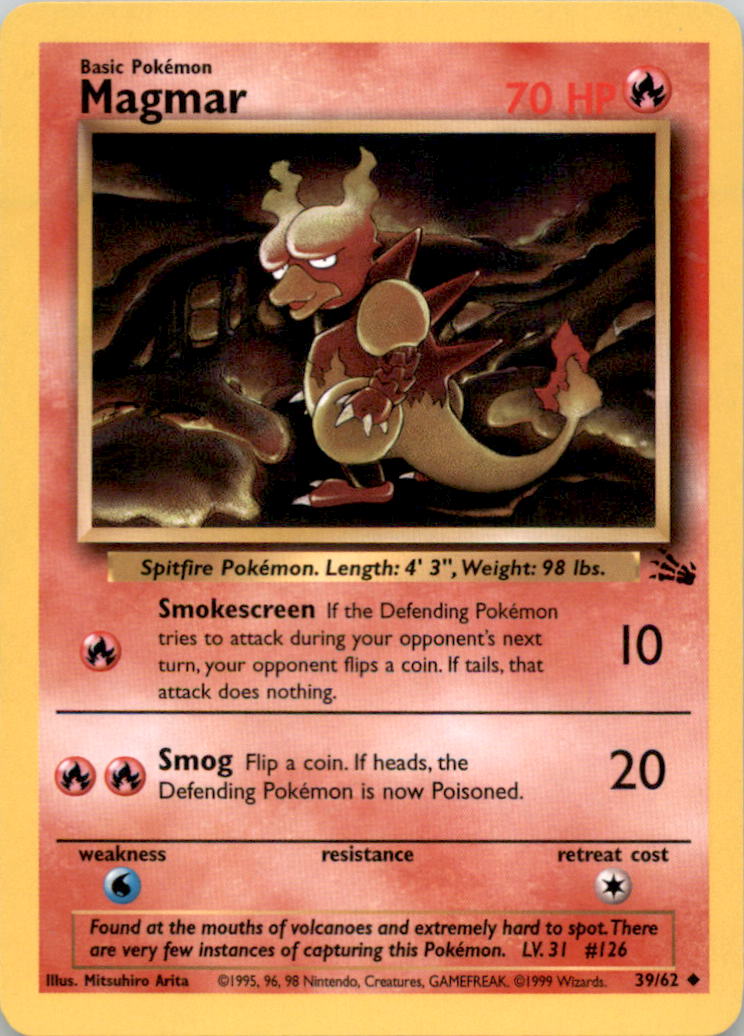 Magmar Uncommon Fossil 39/62 NM 39/62 FO