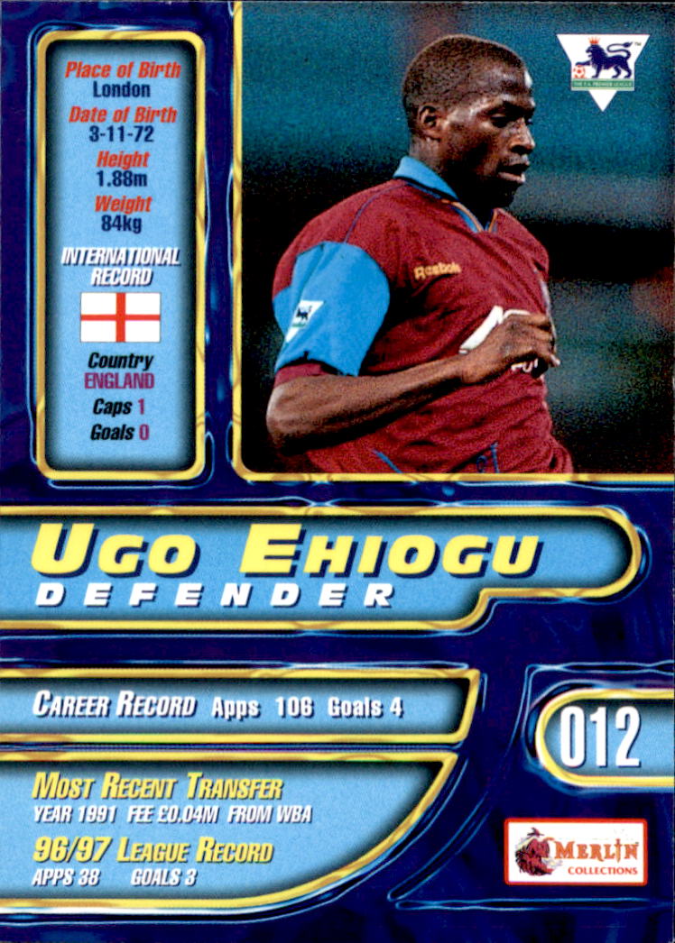 1997-98 Merlin Premier Gold #12 Ugo Ehiogu