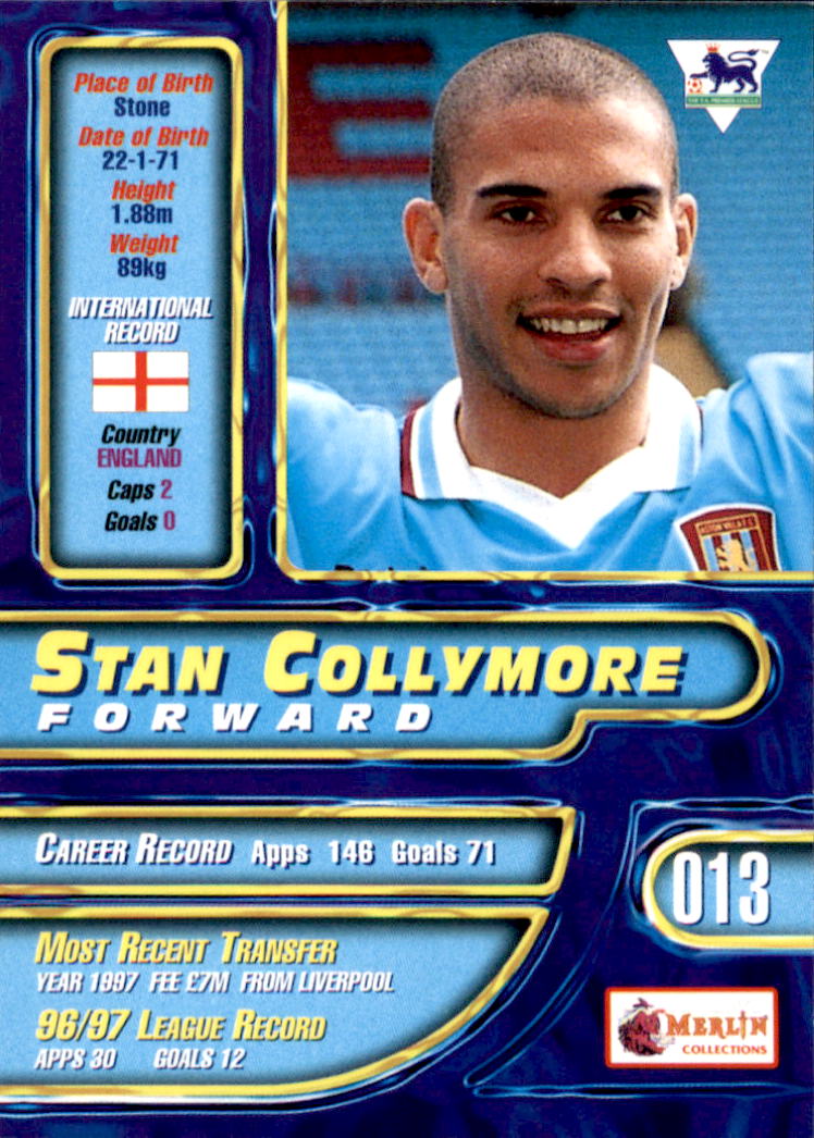 1997-98 Merlin Premier Gold #13 Stan Collymore