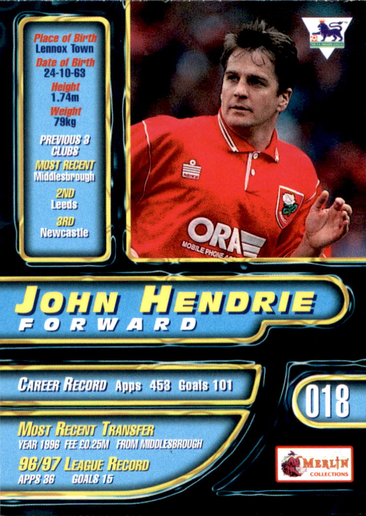 1997-98 Merlin Premier Gold #18 John Hendrie
