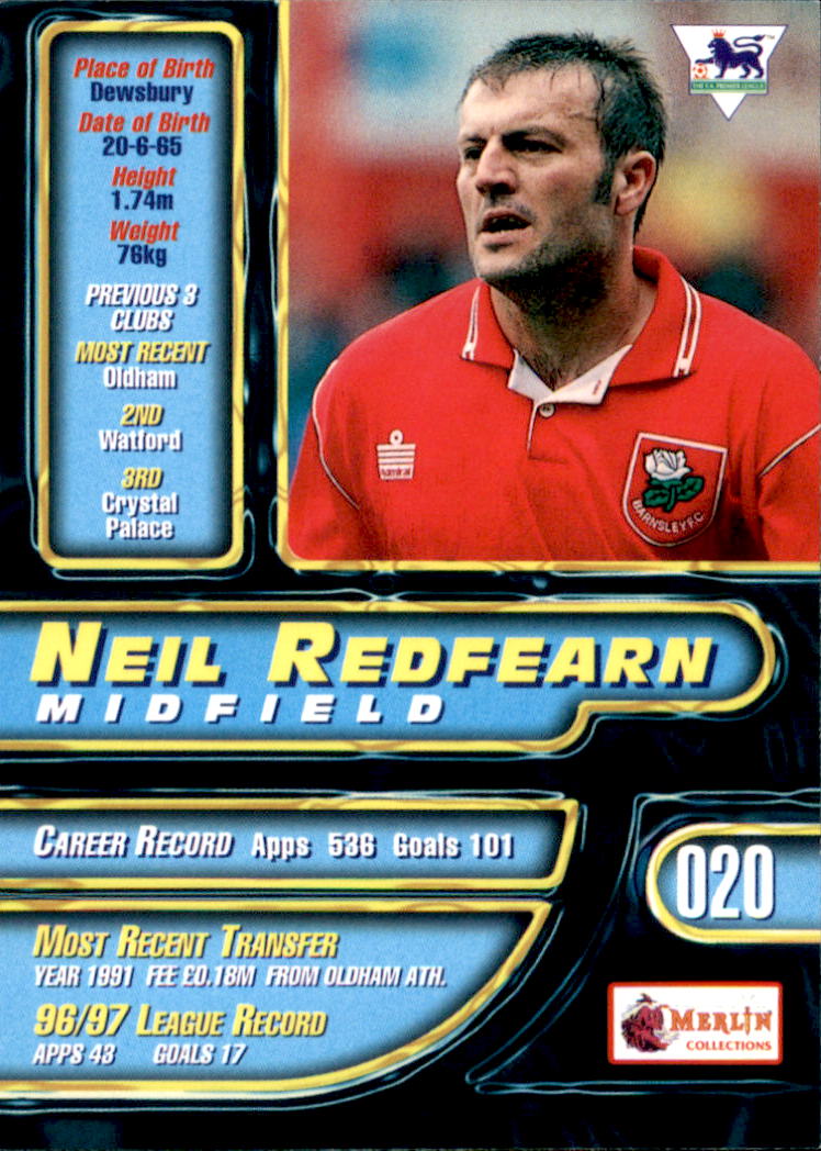 1997-98 Merlin Premier Gold #20 Neil Redfearn