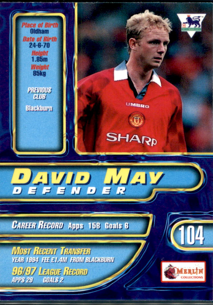 1997-98 Merlin Premier Gold #104 David May