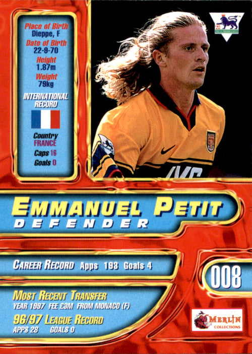 1997-98 Merlin Premier Gold #8 Emmanuel Petit