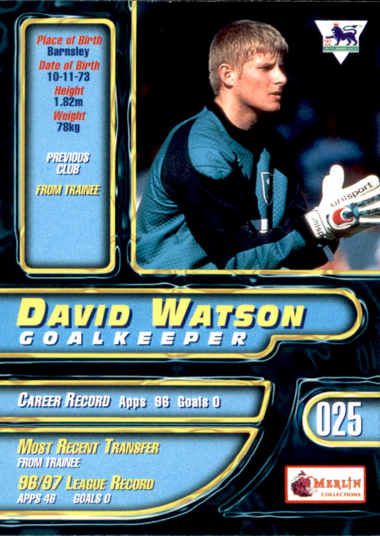 1997-98 Merlin Premier Gold #25 David Watson