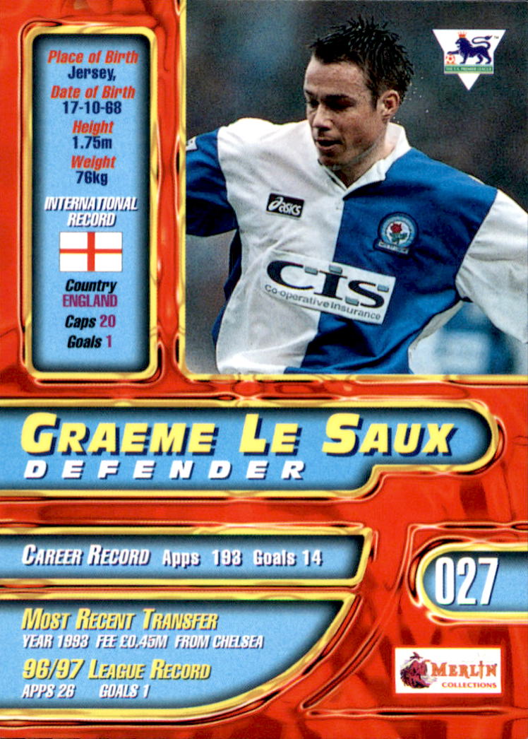 1997-98 Merlin Premier Gold #27 Graeme Le Saux