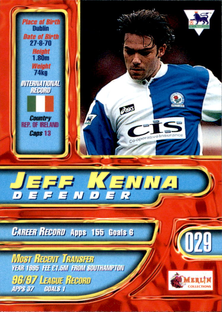 1997-98 Merlin Premier Gold #29 Jeff Kenna