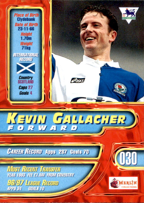 1997-98 Merlin Premier Gold #30 Kevin Gallacher