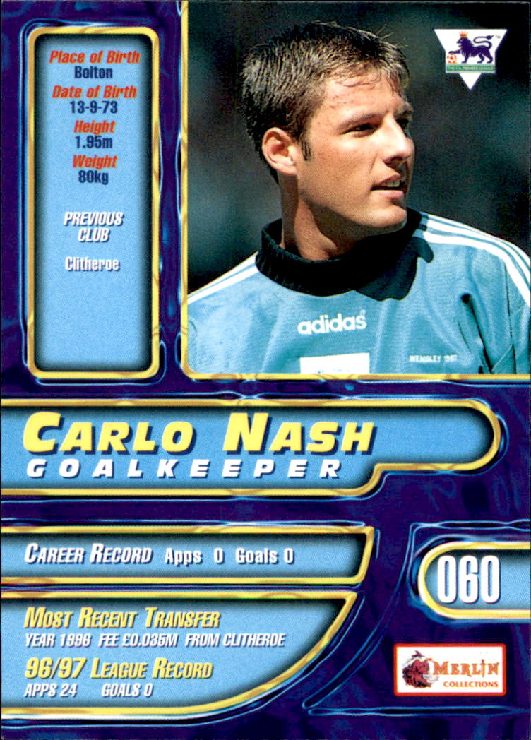 1997-98 Merlin Premier Gold #60 Carlo Nash
