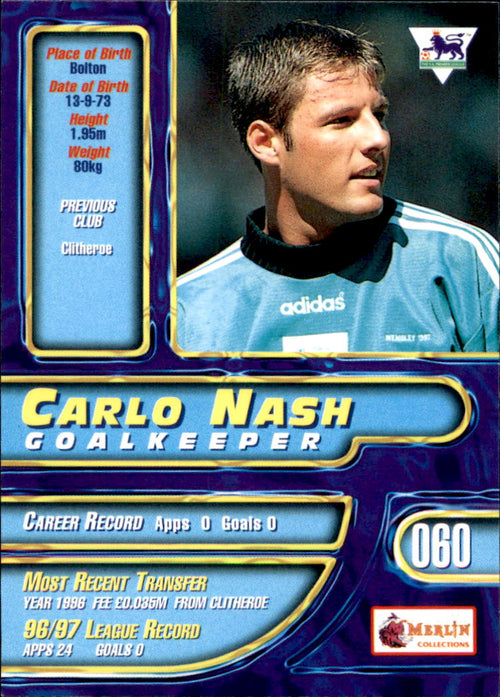 1997-98 Merlin Premier Gold #60 Carlo Nash