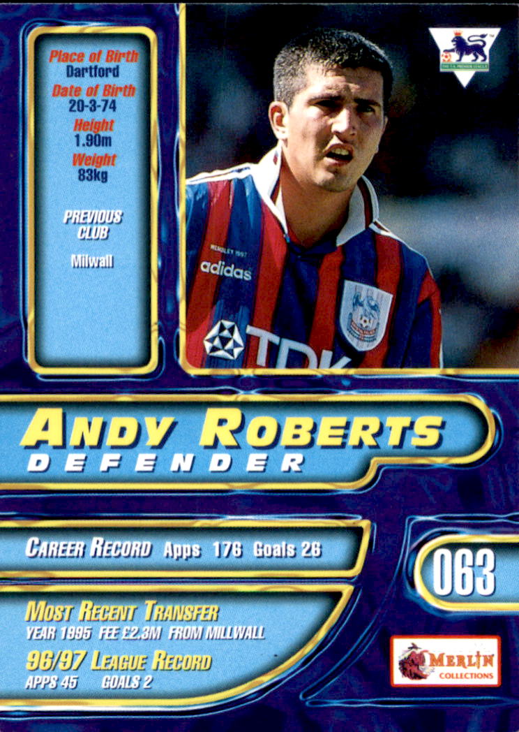 1997-98 Merlin Premier Gold #63 Andy Roberts