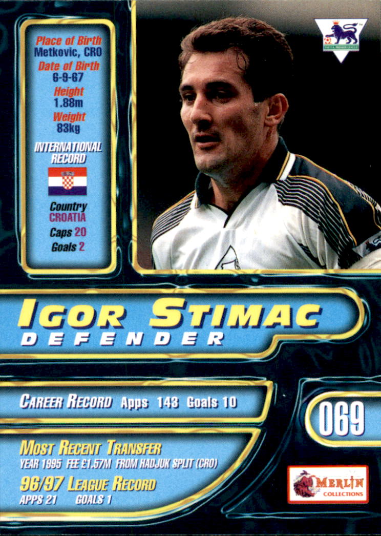 1997-98 Merlin Premier Gold #69 Igor Stimac