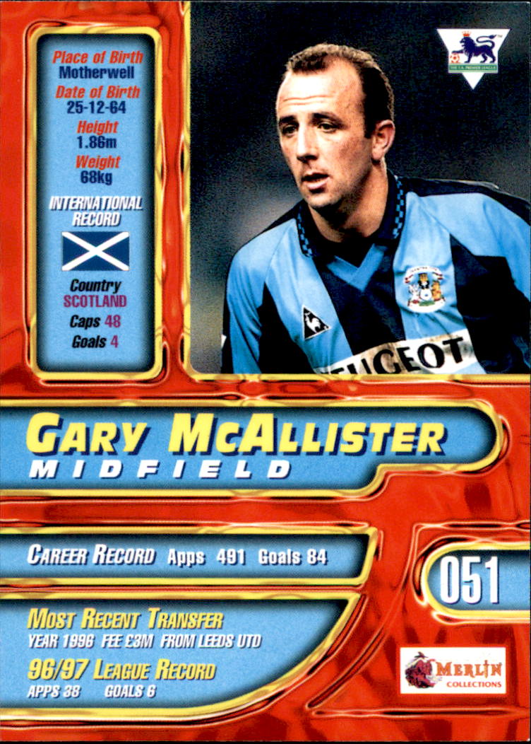 1997-98 Merlin Premier Gold #51 Gary McAllister
