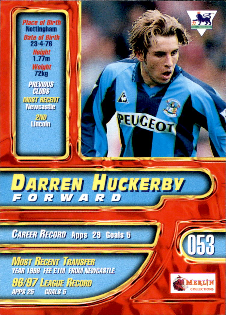 1997-98 Merlin Premier Gold #53 Darren Huckerby
