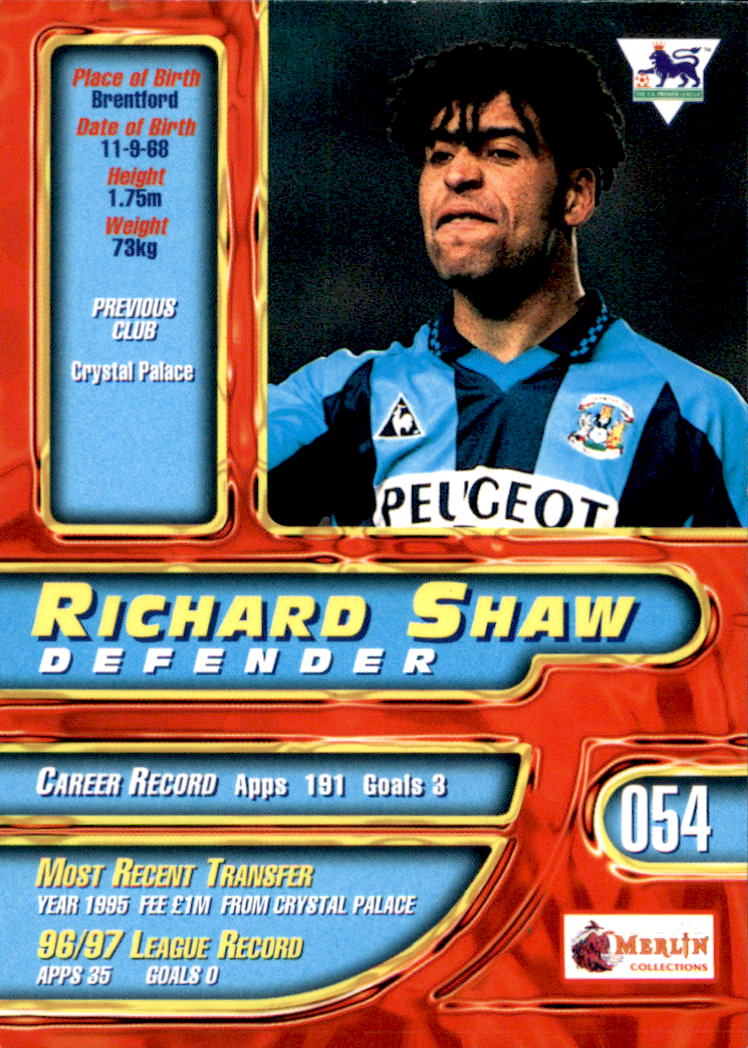 1997-98 Merlin Premier Gold #54 Richard Shaw