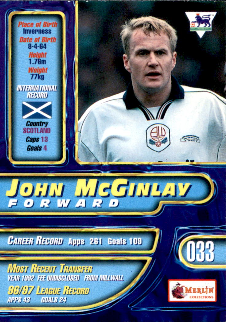 1997-98 Merlin Premier Gold #33 John McGinlay