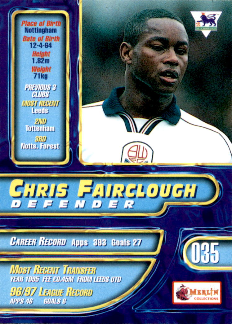 1997-98 Merlin Premier Gold #35 Chris Fairclough