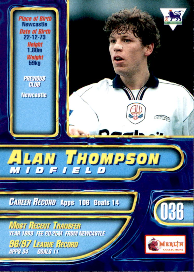 1997-98 Merlin Premier Gold #36 Alan Thompson