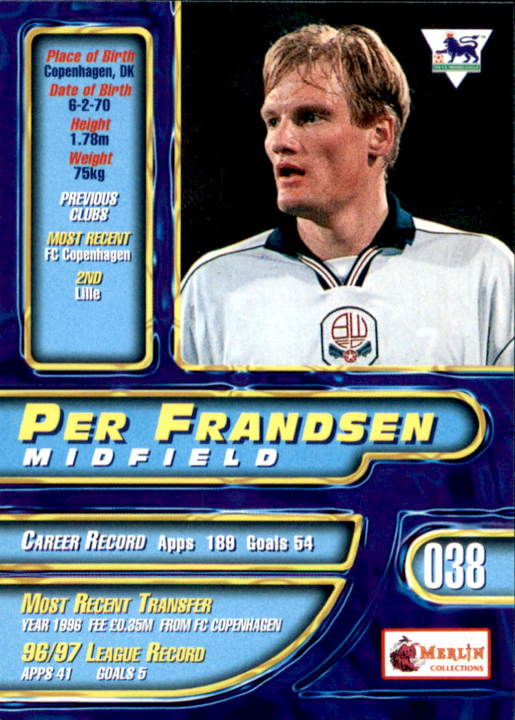 1997-98 Merlin Premier Gold #38 Per Frandsen
