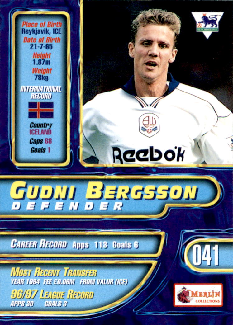1997-98 Merlin Premier Gold #41 Gudni Bergsson
