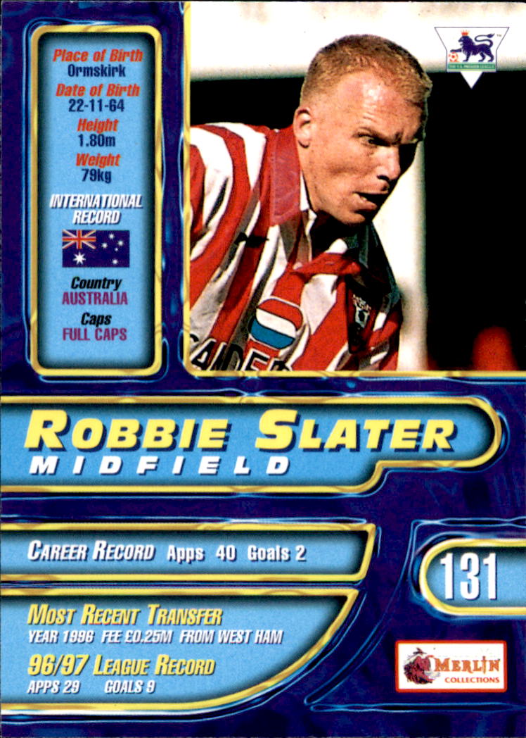 1997-98 Merlin Premier Gold #131 Robbie Slater