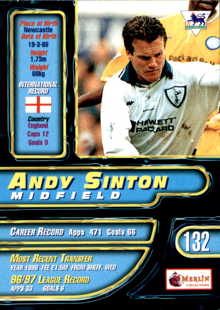 1997-98 Merlin Premier Gold #132 Andy Sinton