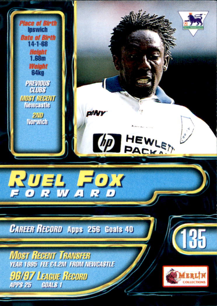 1997-98 Merlin Premier Gold #135 Ruel Fox