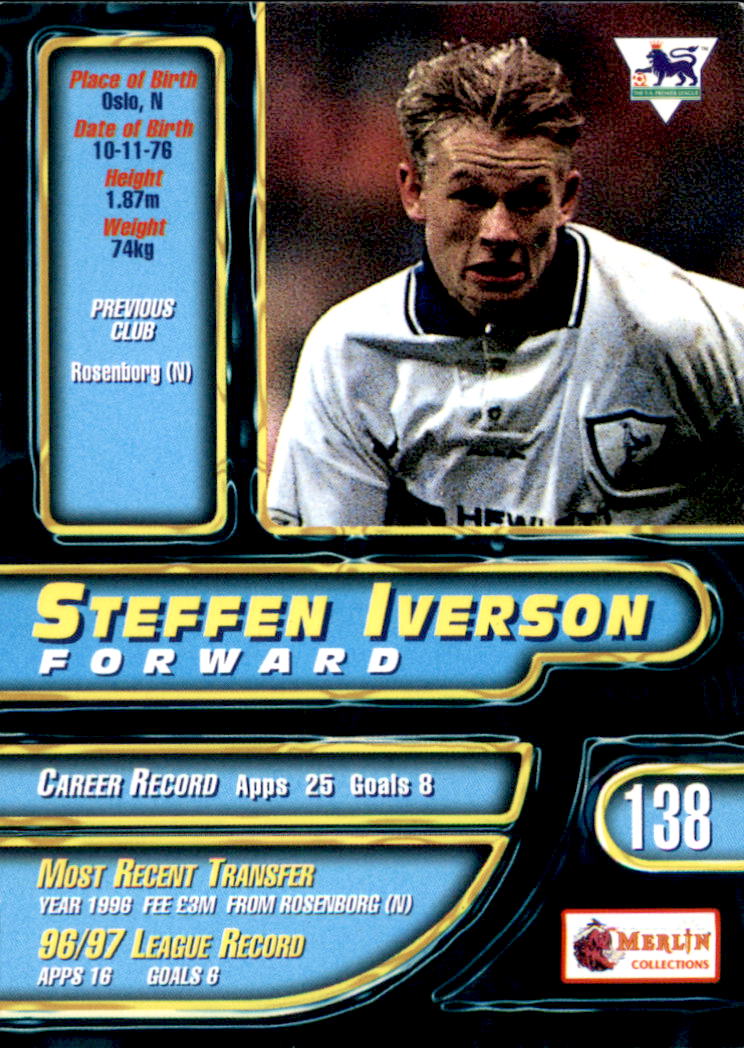 1997-98 Merlin Premier Gold #138 Steffen Iversen