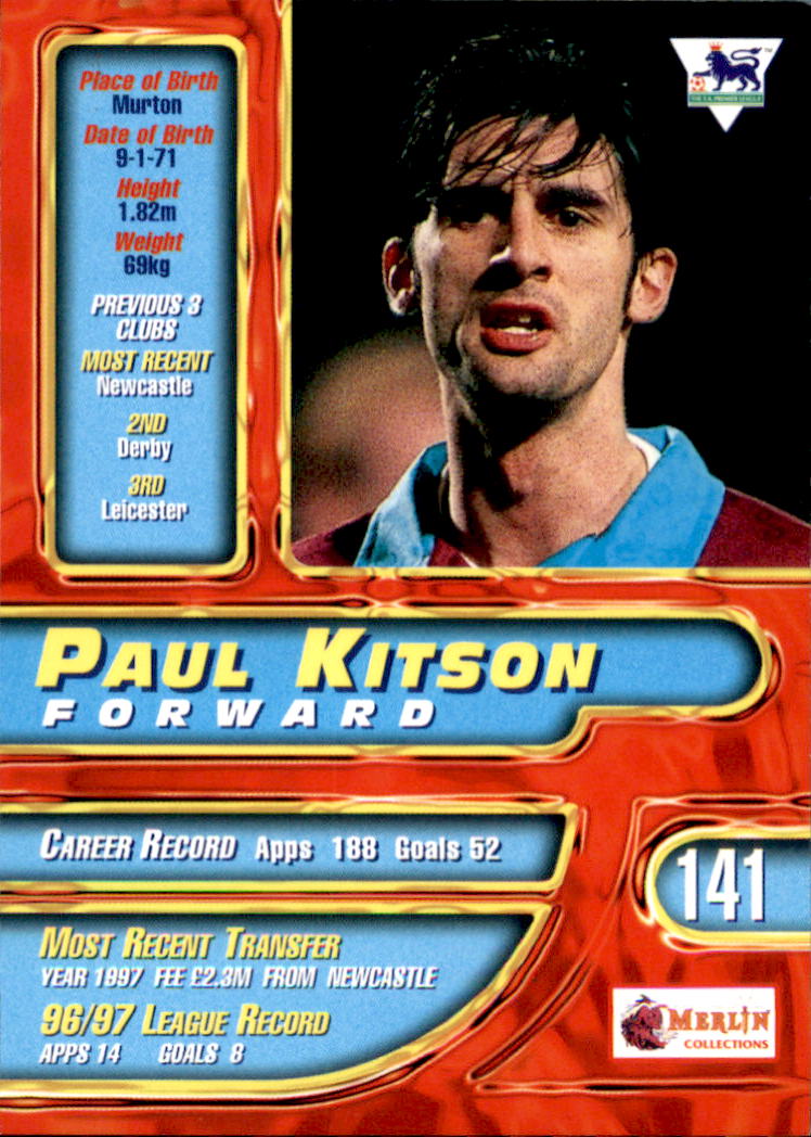 1997-98 Merlin Premier Gold #141 Paul Kitson