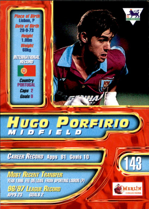 1997-98 Merlin Premier Gold #143 Hugo Porfirio