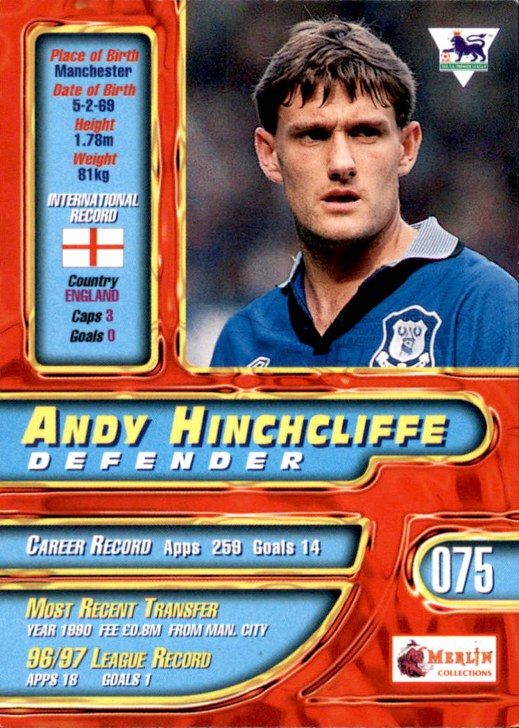1997-98 Merlin Premier Gold #75 Andy Hinchcliffe