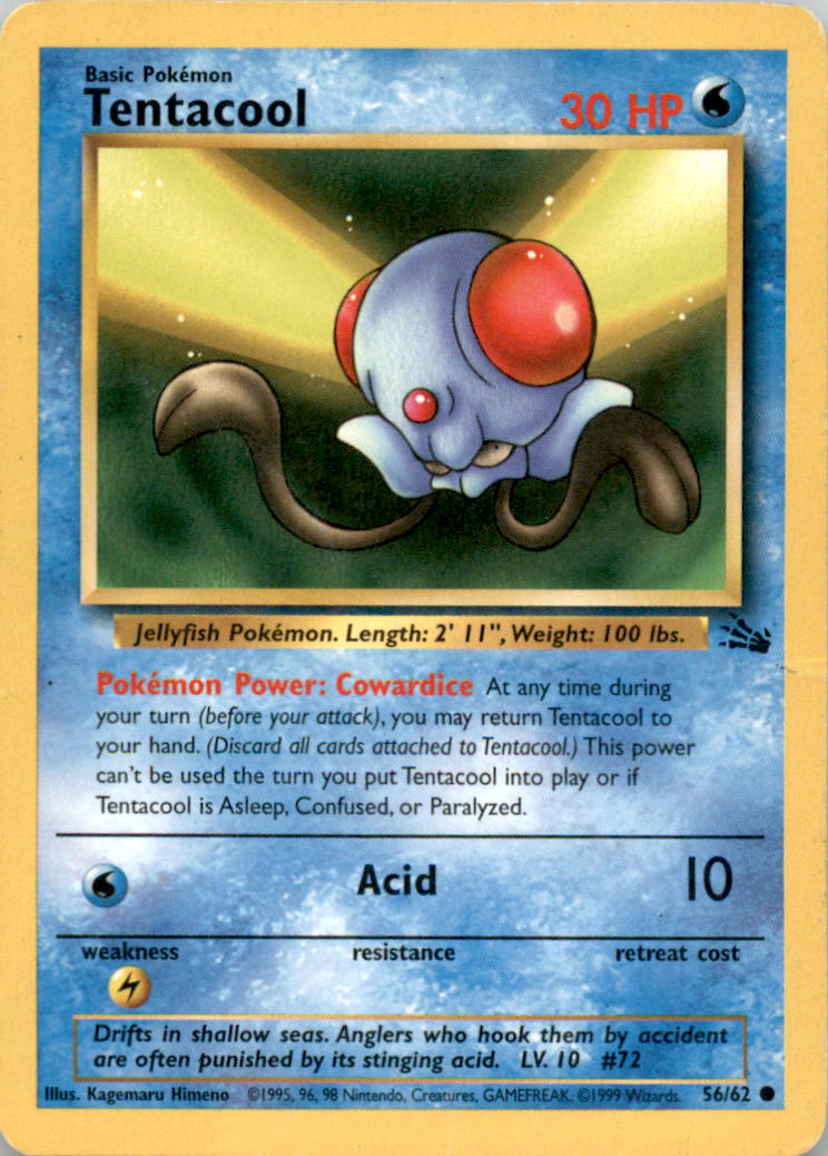 Tentacool Common Fossil 56/62 NM 56/62 FO