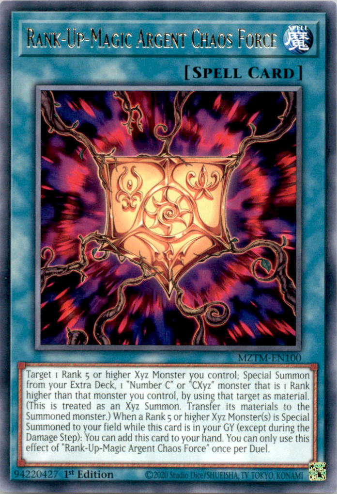 Rank-Up-Magic Argent Chaos Force Rare Maze of the Master MZTM-EN100 NM  MZTM-EN100 MZTM