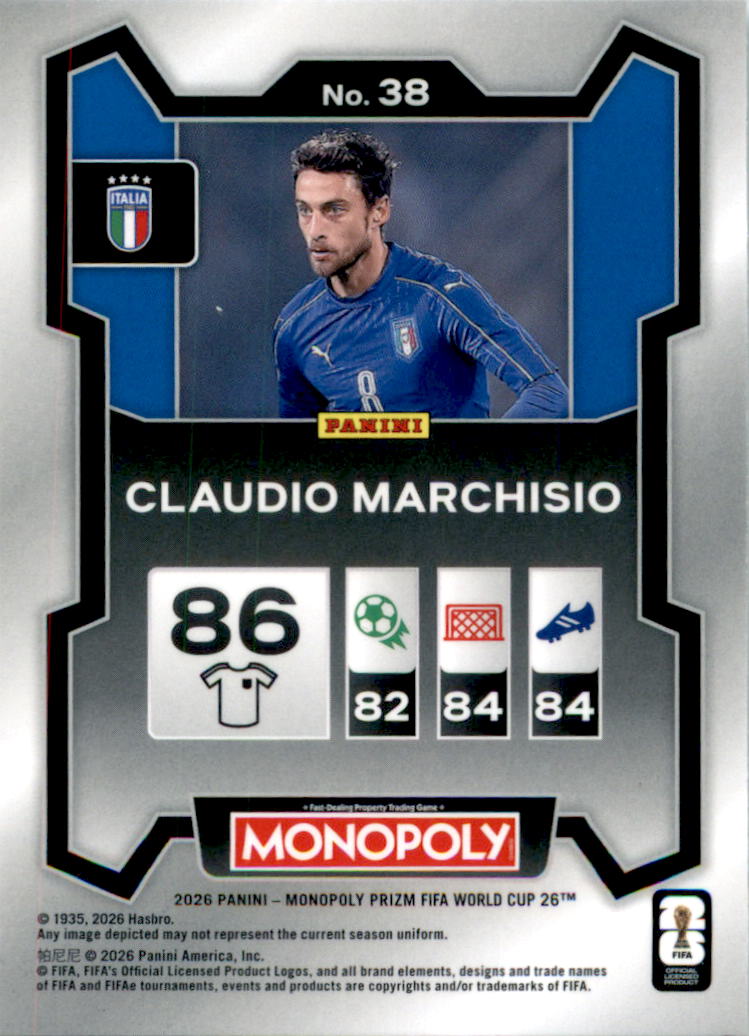 2026 Panini Prizm Monopoly FIFA World Cup #38 Claudio Marchisio - Back