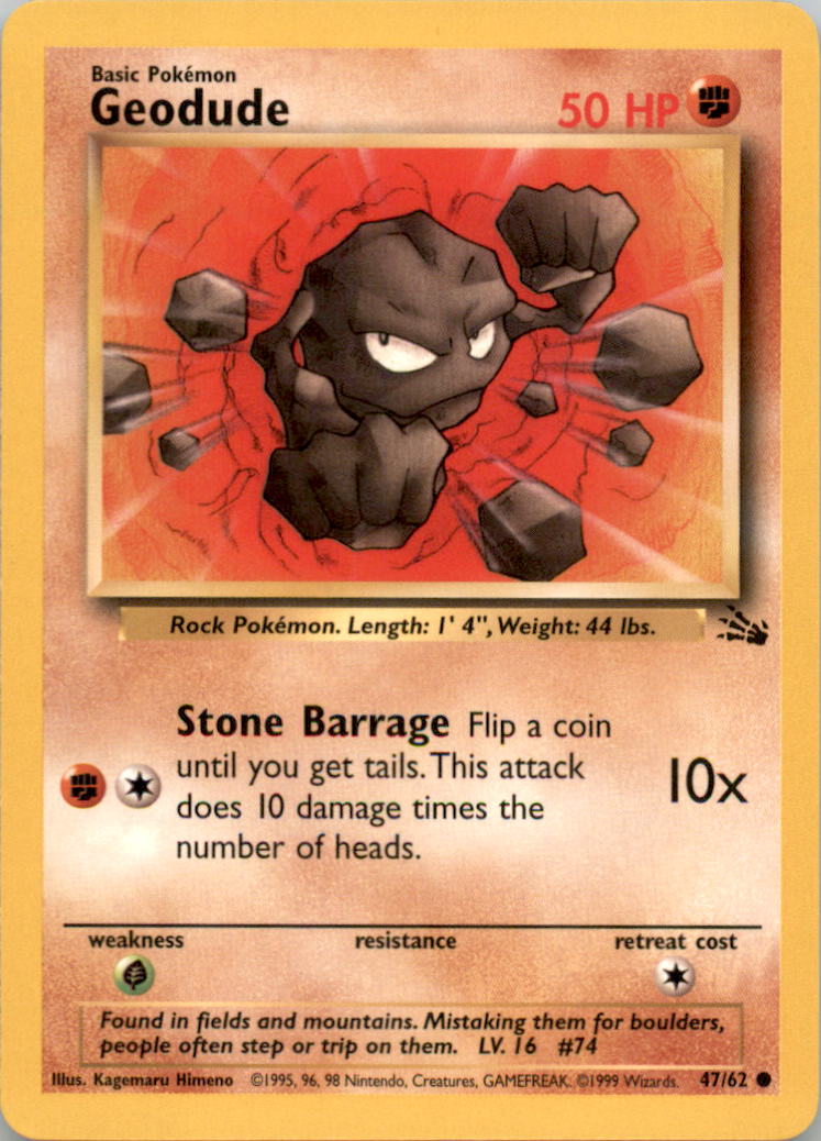 Geodude Common Fossil 47/62 NM 47/62 FO