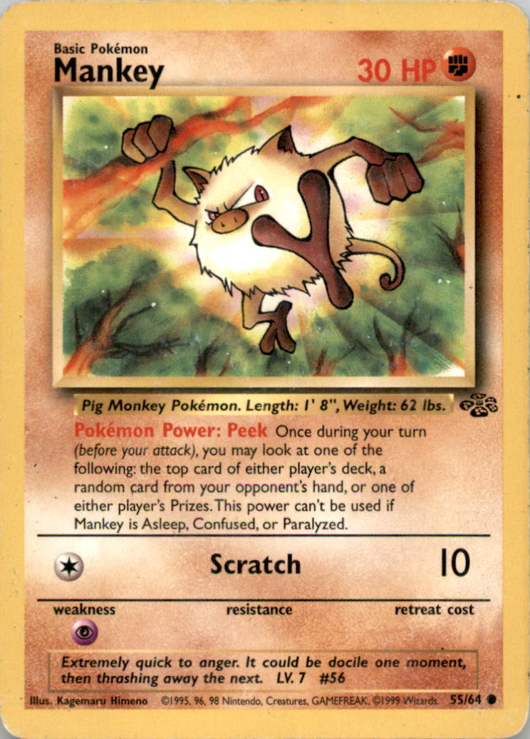 Mankey Common Jungle 55/64 NM 55/64 JU