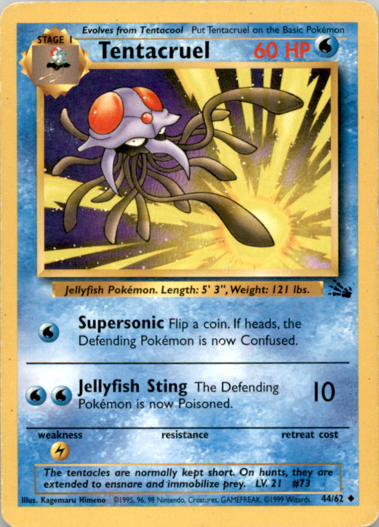 Tentacruel Uncommon Fossil 44/62 NM 44/62 FO