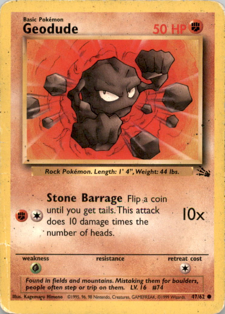 Geodude Common Fossil 47/62 NM 47/62 FO