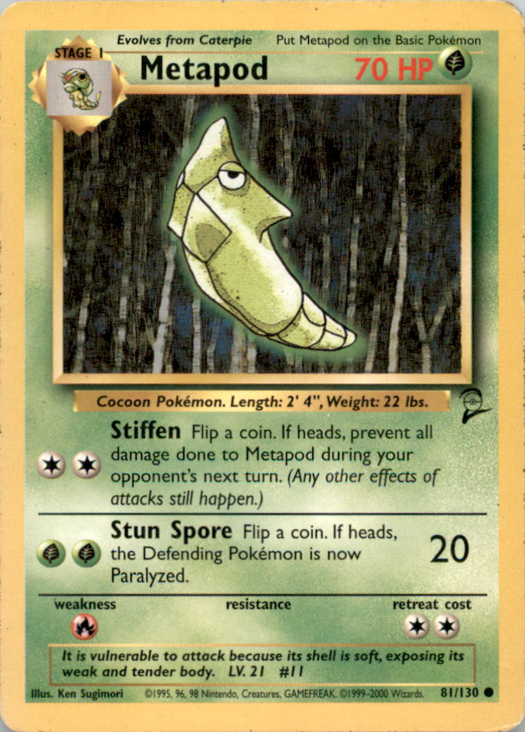 Metapod Common Base Set 2 081/130 NM  081/130 BS2