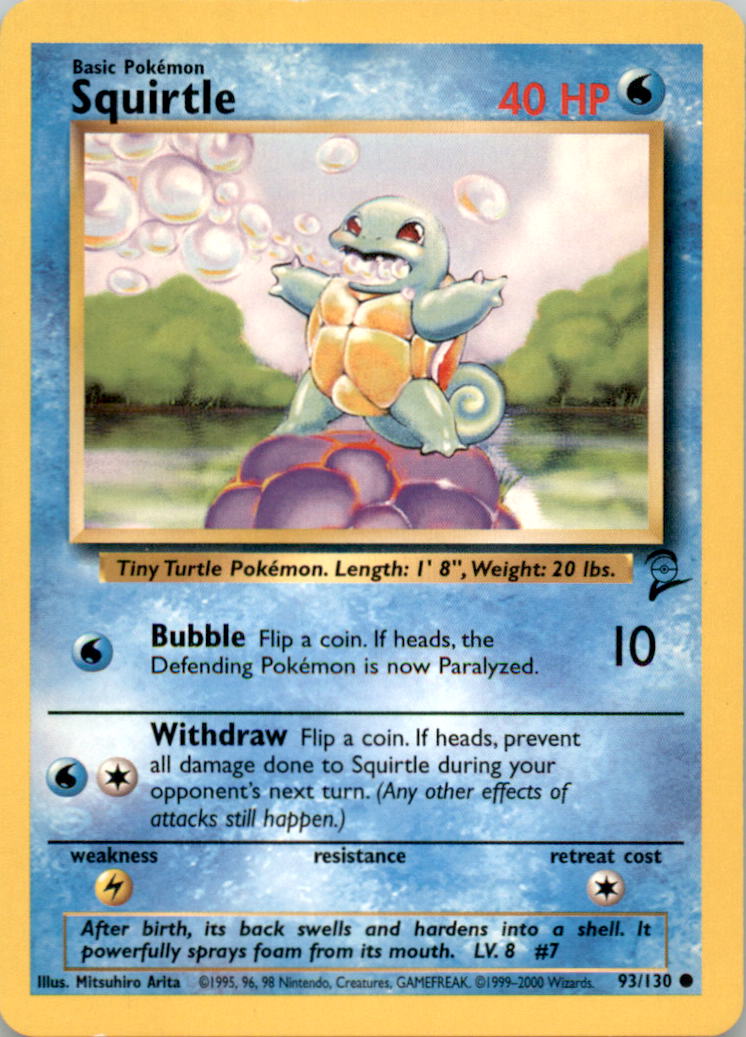Squirtle Common Base Set 2 093/130 NM  093/130 BS2