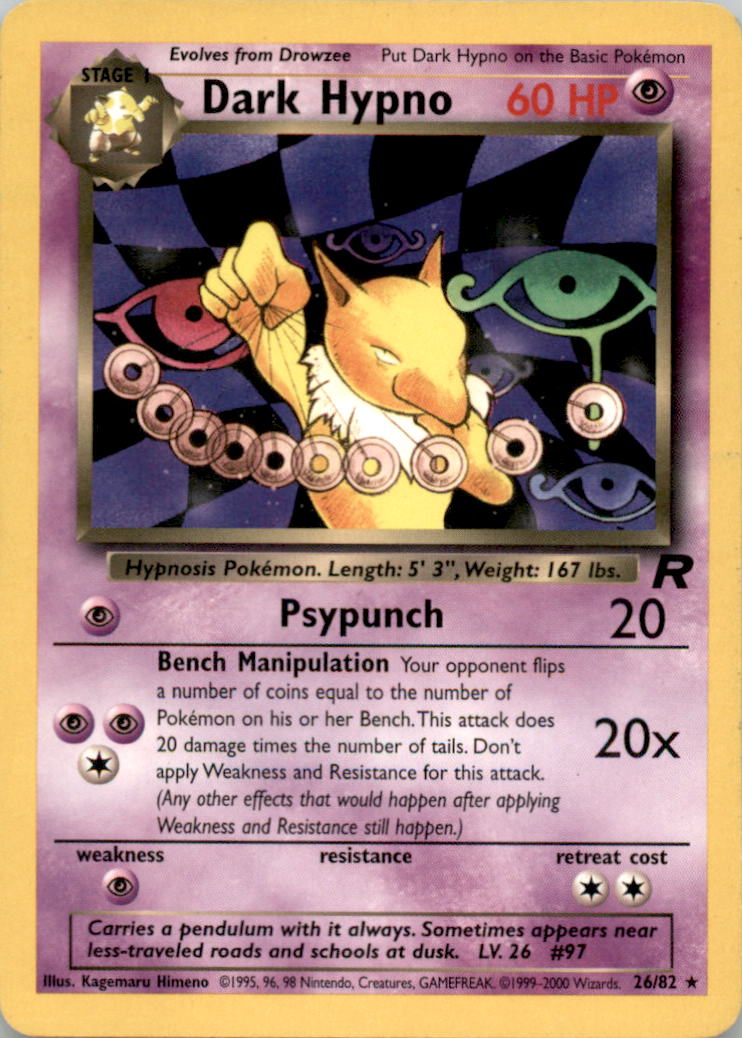 Dark Hypno (26) Rare Team Rocket 26/82 NM  26/82 TR