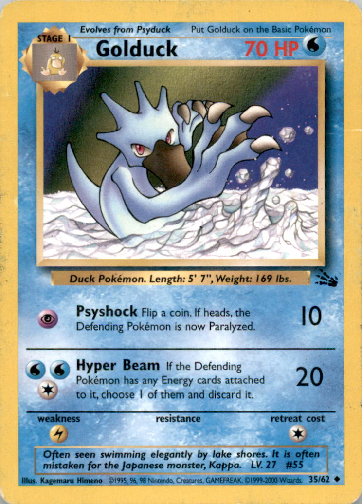 Golduck Uncommon Fossil 35/62 NM 35/62 FO