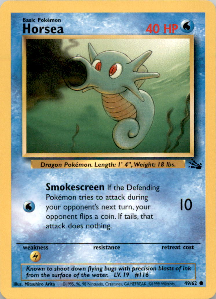 Horsea Common Fossil 49/62 NM 49/62 FO