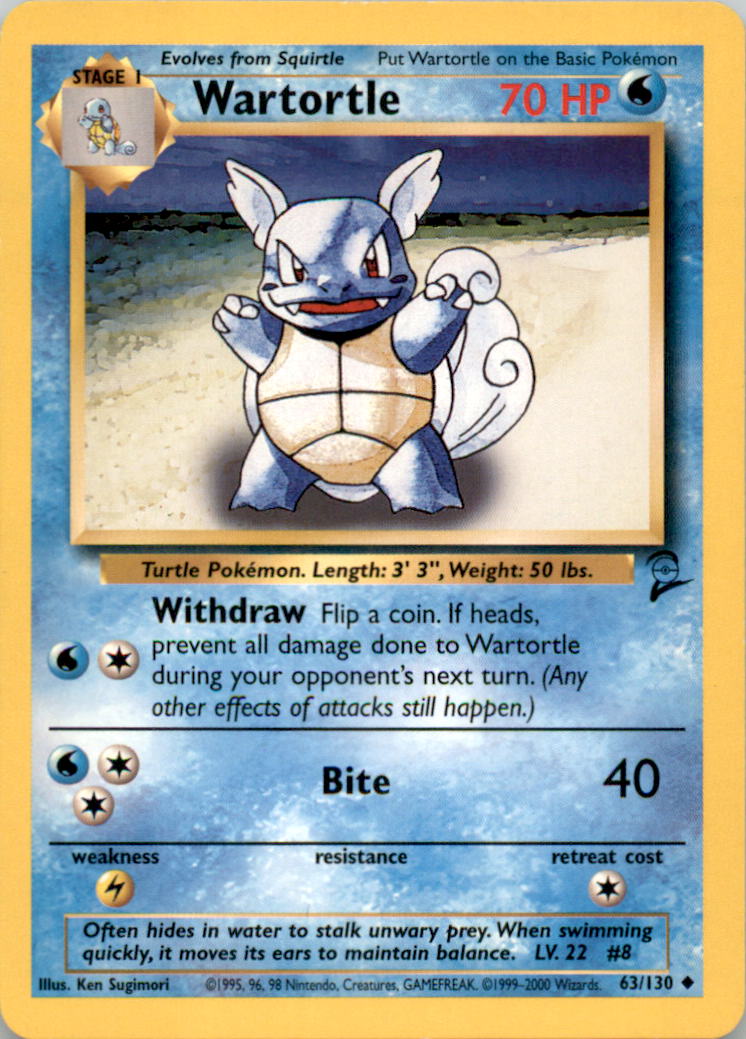 Wartortle Uncommon Base Set 2 063/130 NM  063/130 BS2